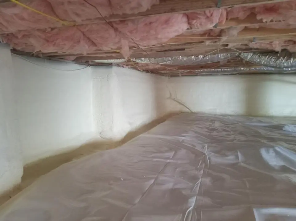 Crawl space encapsulation with closed-cell spray foam for Metal Roof Coating in Mount Holly